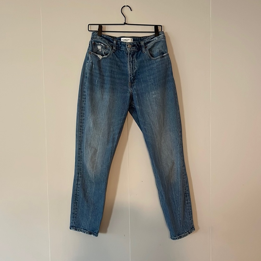 Abercrombie and Fitch High Rise Mom Jean Curve Love Size 8 Long
